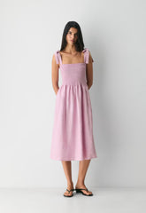 Golden Hour Linen Dress - SRN CK MTPS TP/MNR TCT