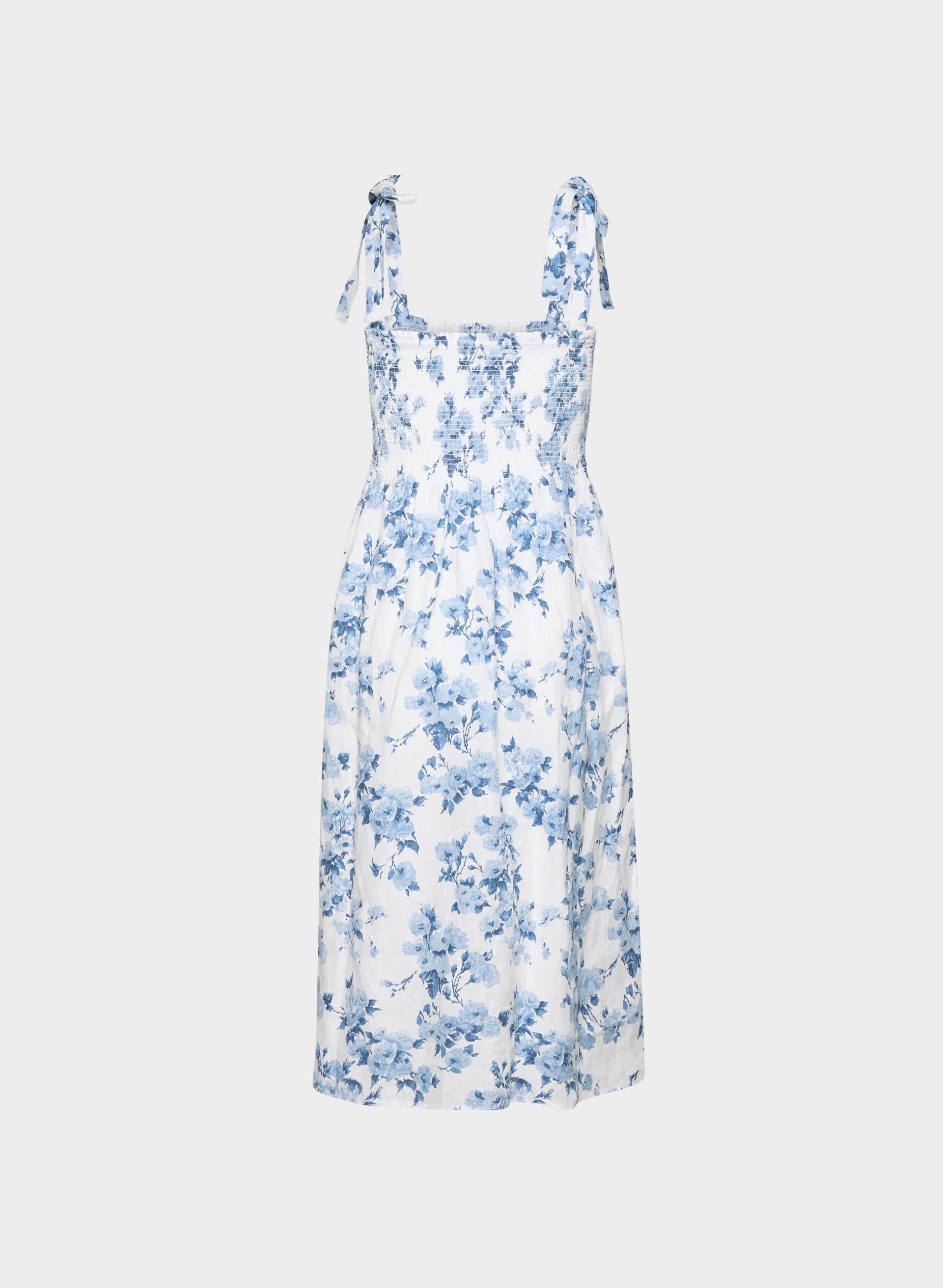 Golden Hour Linen Dress - WHITE/ FR BLUE