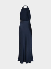 Audience Satin Full Halter Dress - ADMIRAL