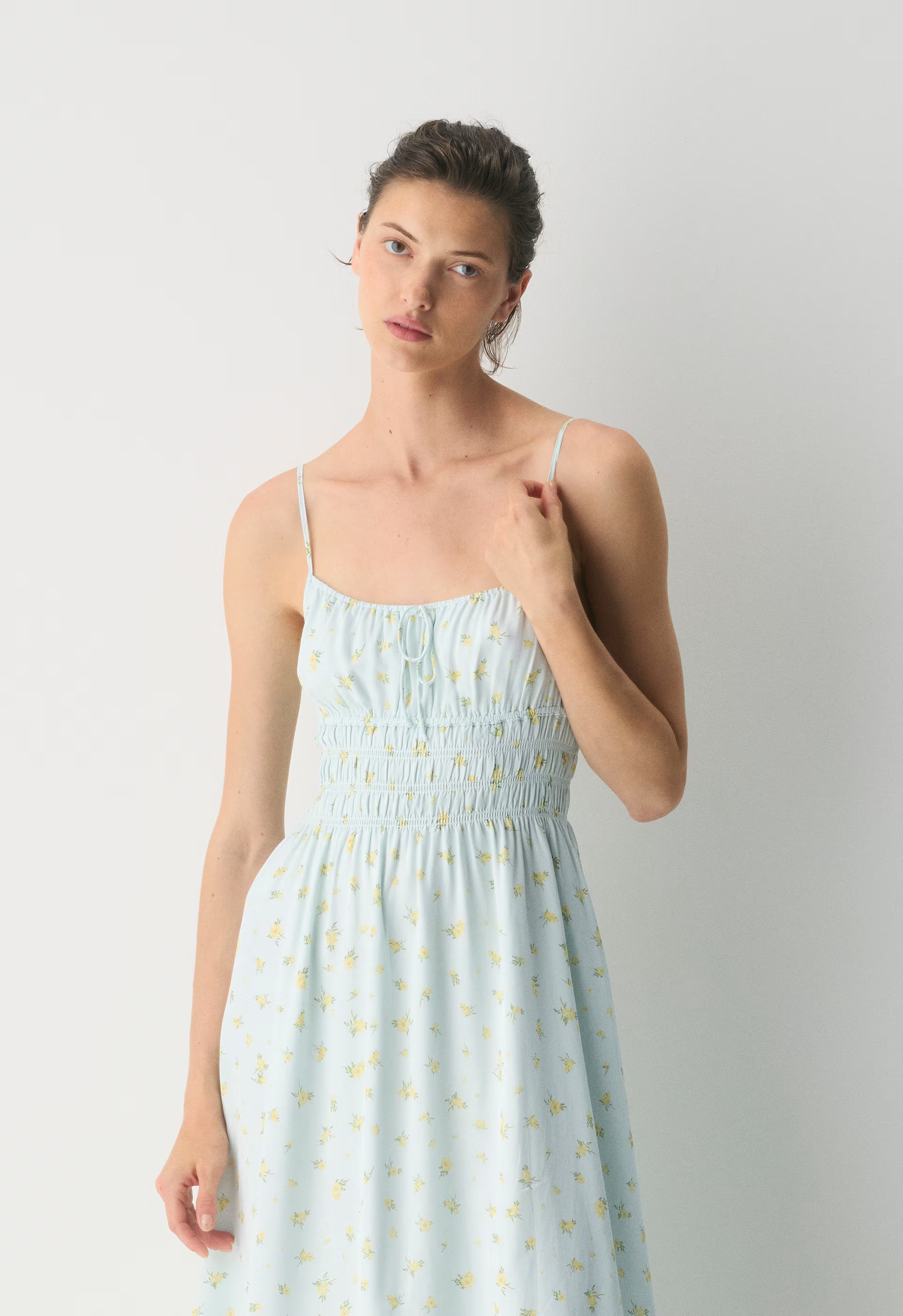 Typescript Cami Dress - WHITE/ VILLA BLUE