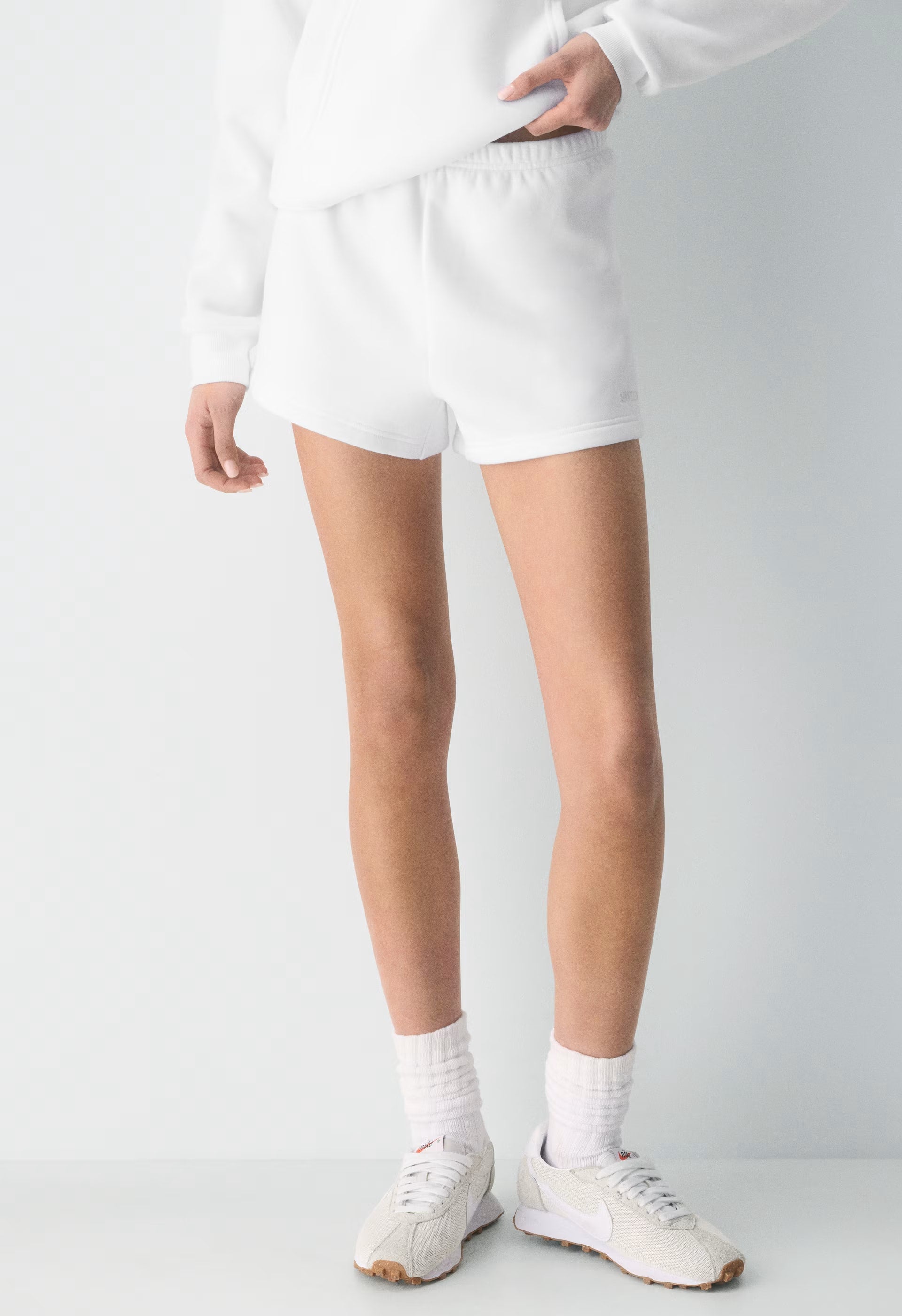 Cozy Sweatfleece Perfect Hi-Rise Mini Short - WHITE