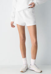Cozy Sweatfleece Perfect Hi-Rise Mini Short - WHITE