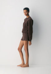 Cozy Sweatfleece Perfect Micro Short - RICH MOCHA BROWN