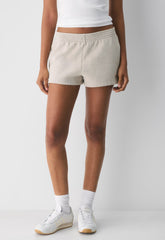 Cozy Sweatfleece Perfect Micro Short - HEATHER ECRU