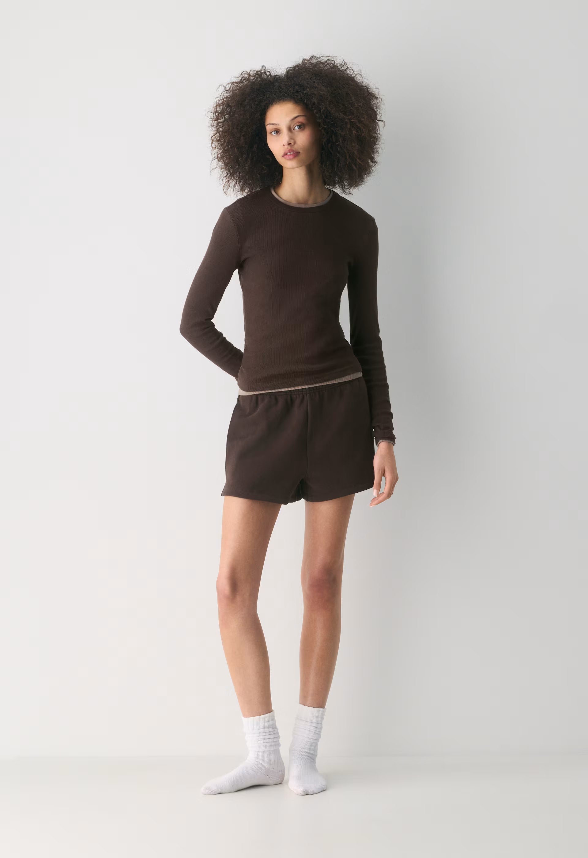 Cozy Sweatfleece Mega Hi-Rise Mini Short - RICH MOCHA BROWN