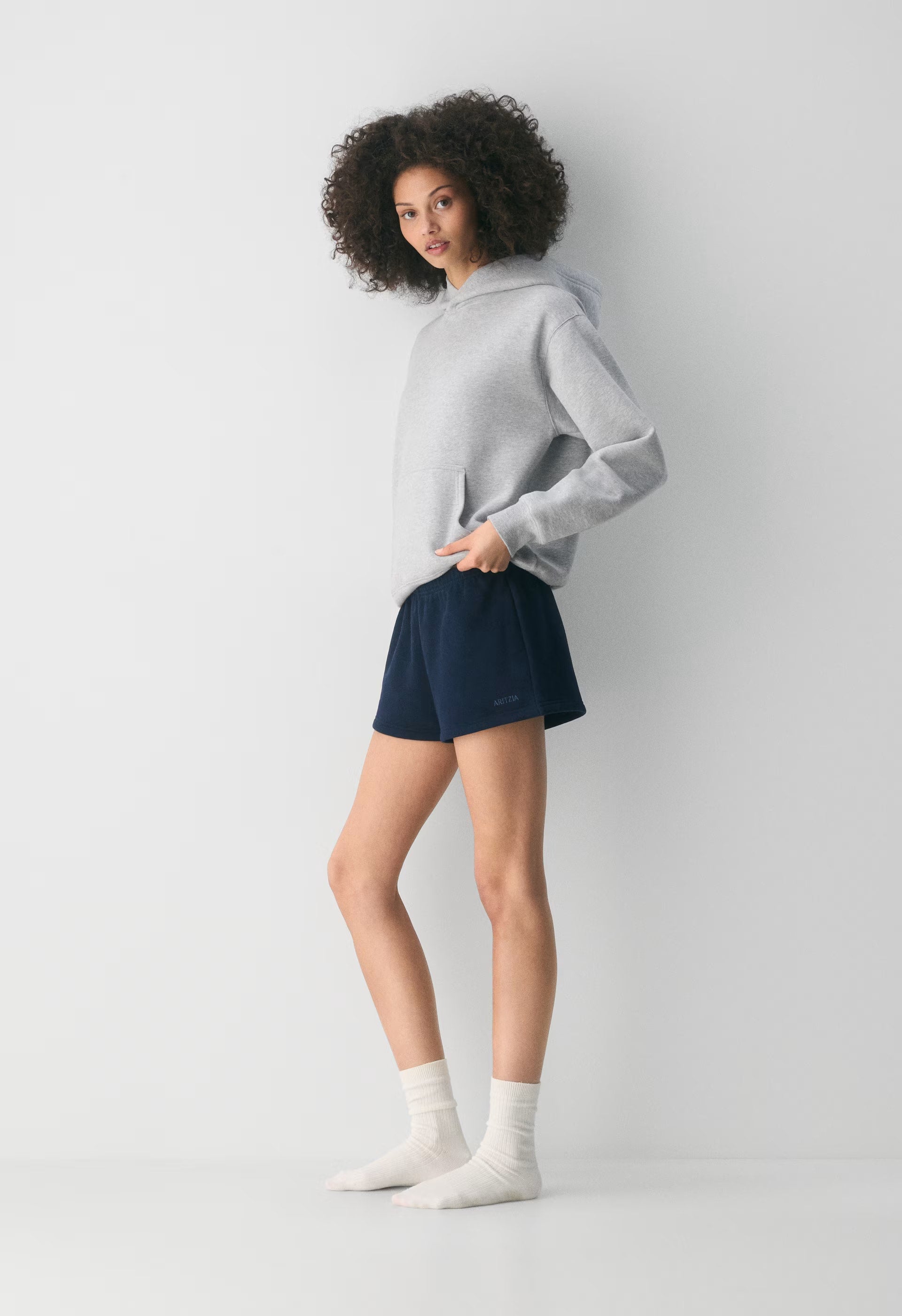 Cozy Sweatfleece Boyfriend Lo-Rise Mini Short - ADMIRAL