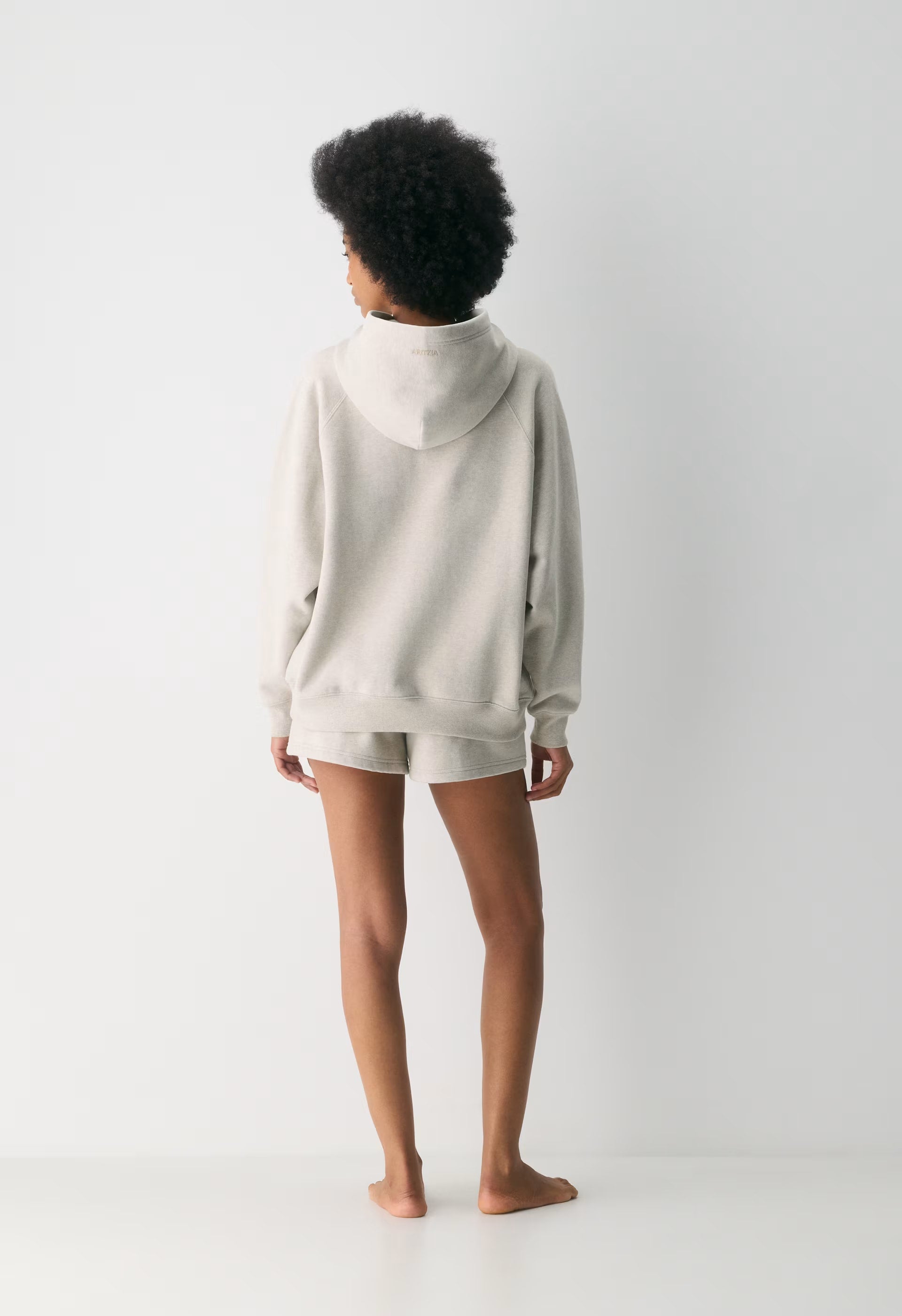 Cozy Sweatfleece Boyfriend Lo-Rise Mini Short - HEATHER ECRU