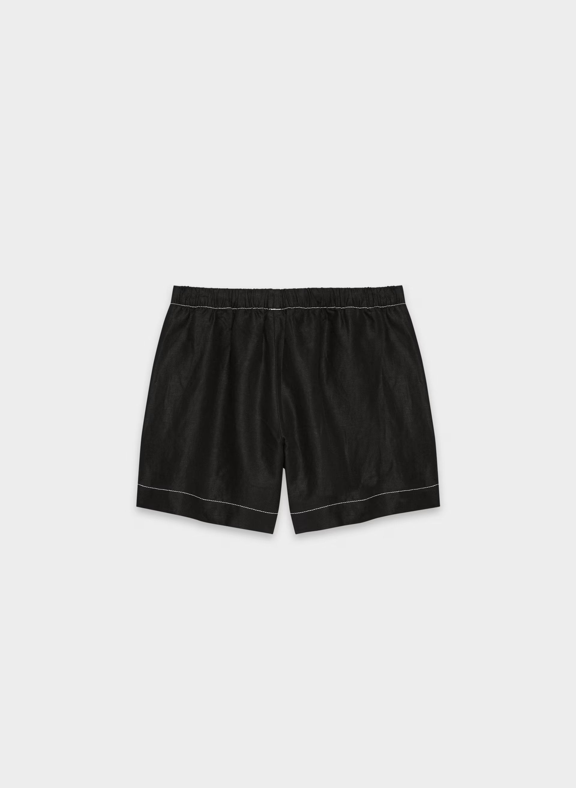 The Lodge Short™ Mid-Thigh - CruiseLinen™ - BLACK/LIGHT BIRCH