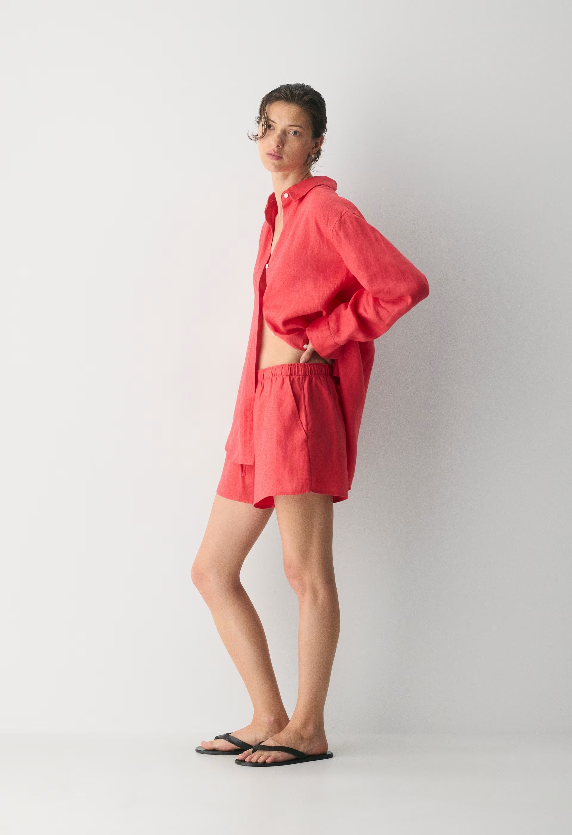 Sail Linen Short - CHERRY RED