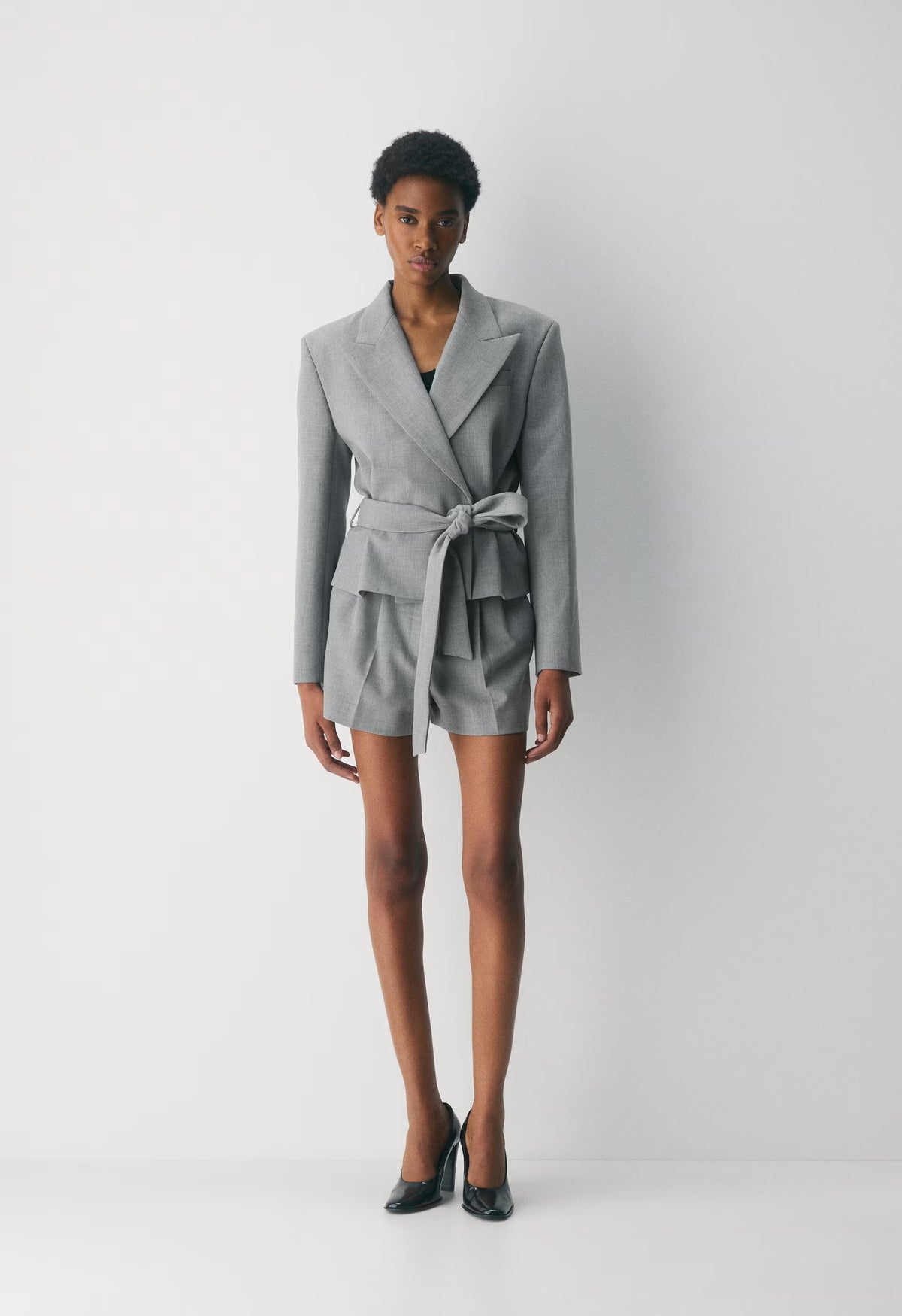 Pleated Mini Short - Eversential™ - HEATHER DARK GREY